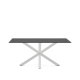 KAVE HOME Argo bord i frostet svart glass og stlben med hvit finish 160 x 90 cm