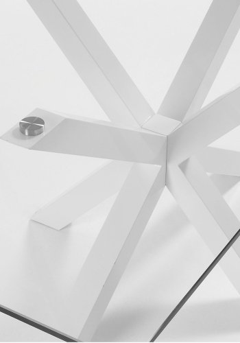 KAVE HOME Argo spisebord, rektangulrt - klart glass og hvitt stl (160x90)