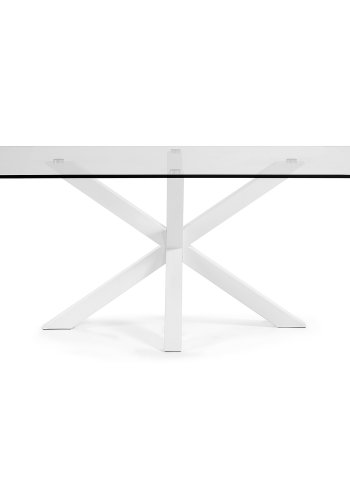 KAVE HOME Argo spisebord, rektangulrt - klart glass og hvitt stl (160x90)