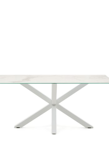 KAVE HOME Argo spisebord, rektangulrt - hvit Kalos keramikk og hvitt stl (160x90)