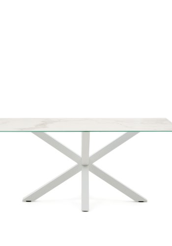 KAVE HOME Argo spisebord, rektangulrt - hvit Kalos keramikk og hvitt stl (160x90)