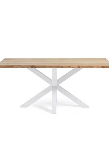 KAVE HOME Argo eikefinerbord med naturlig finish og stlben med hvit finish 160 x 90 cm