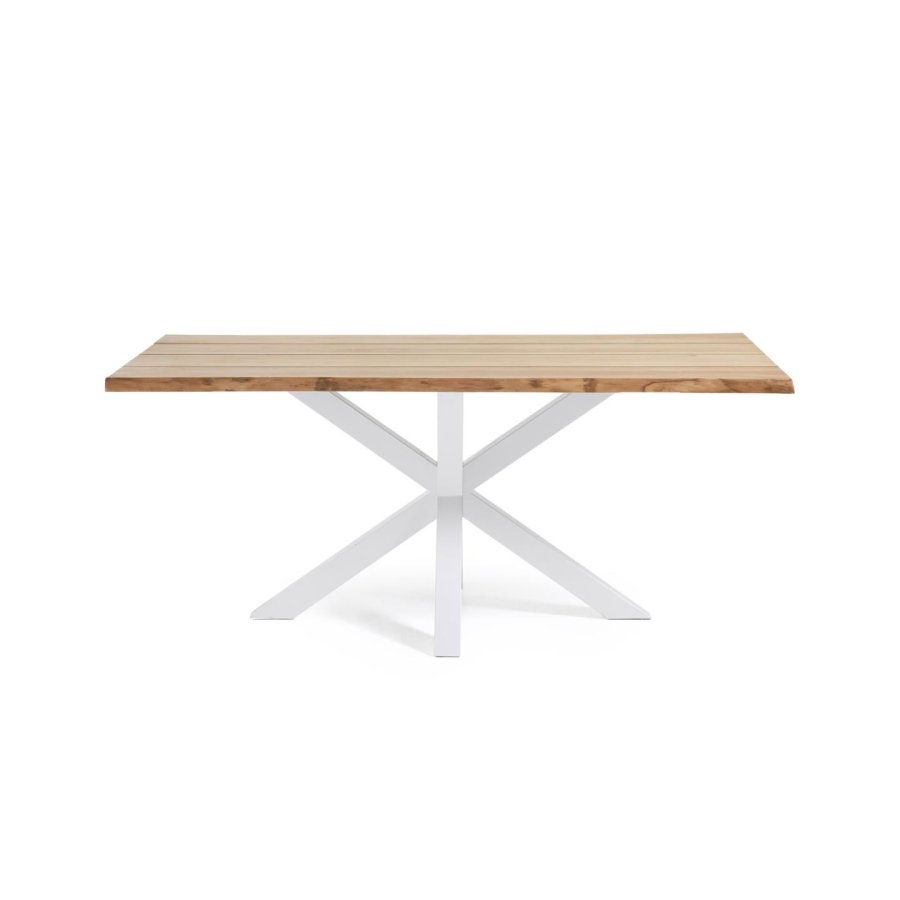 KAVE HOME Argo eikefinerbord med naturlig finish og stlben med hvit finish 160 x 90 cm