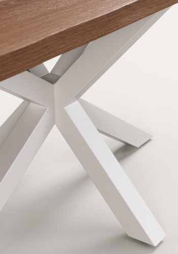 KAVE HOME Argo spisebord, rektangul�r - egetr�sfiner med �ldet finish og hvid st�l (160x90)