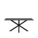 KAVE HOME Argo bord med svart glass og svarte stlben 160 x 190 cm
