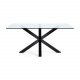KAVE HOME Arya spisebord - klart glass og sort stl (160x90)