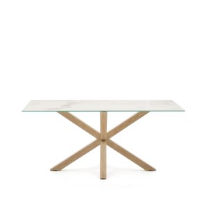 KAVE HOME Argo matbord, rektangulärt - vit Kalos keramik och stl med träeffekt (160x90)