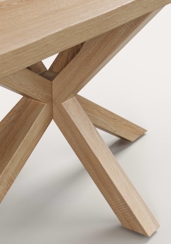 KAVE HOME Argo bord i hvitkalket eikefiner og stlben med treeffekt 160 x 90 cm