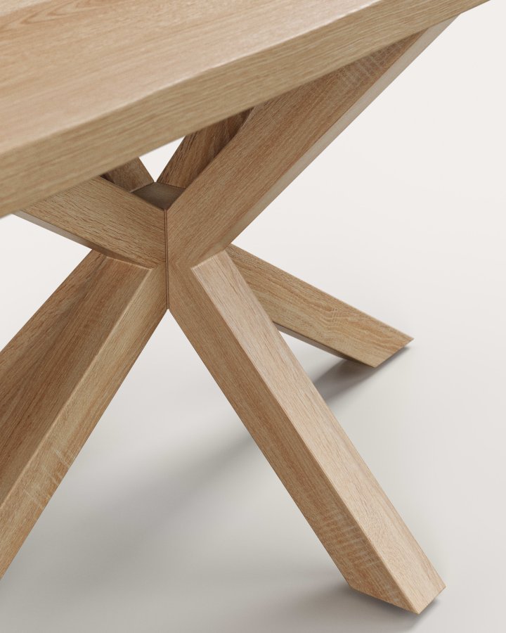 KAVE HOME Argo bord i hvitkalket eikefiner og stlben med treeffekt 160 x 90 cm