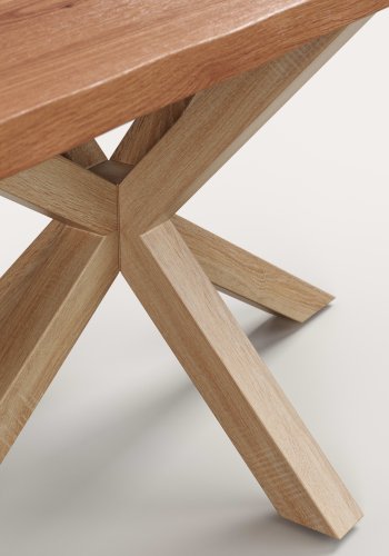 KAVE HOME Argo spisebord, rektangul�r - natur egetr�sfiner og st�l med tr�look (180x100)