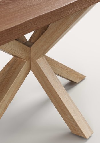 KAVE HOME Argo bord i gammel eikefiner og stlben med treeffekt 180 x 100 cm