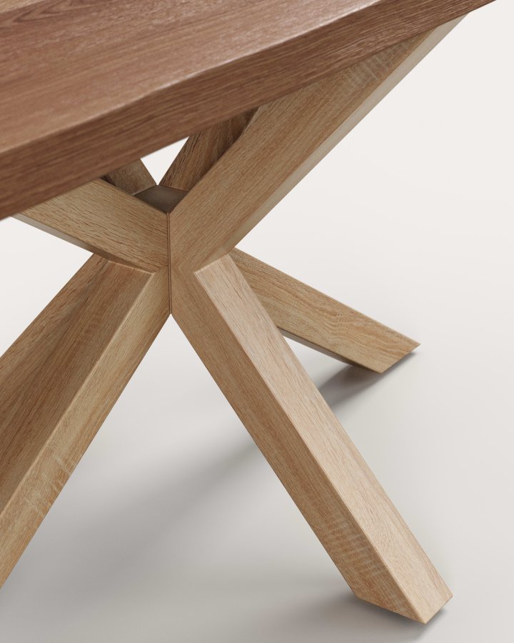 KAVE HOME Argo bord i gammel eikefiner og stlben med treeffekt 180 x 100 cm