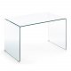 KAVE HOME Burano skrivebord, rektangulrt - klar glas (125x70)