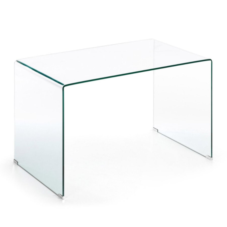 KAVE HOME Burano skrivebord, rektangulrt - klar glas (125x70)
