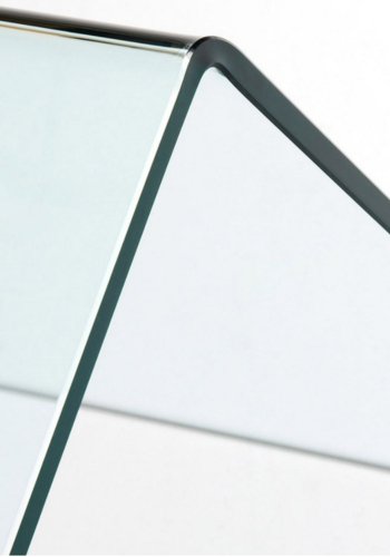 KAVE HOME Burano skrivebord, rektangulrt - klar glas (125x70)