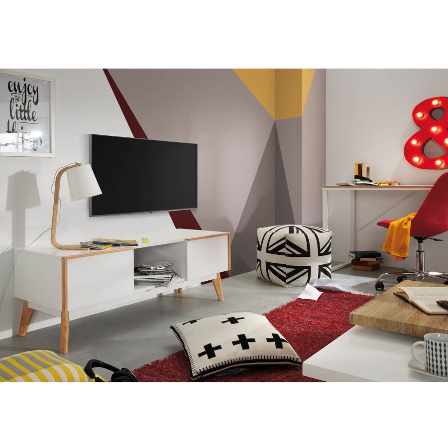 KAVE HOME Lisbet skrivebord - hvit/natur metall/MDF, rektangulr (120x60)