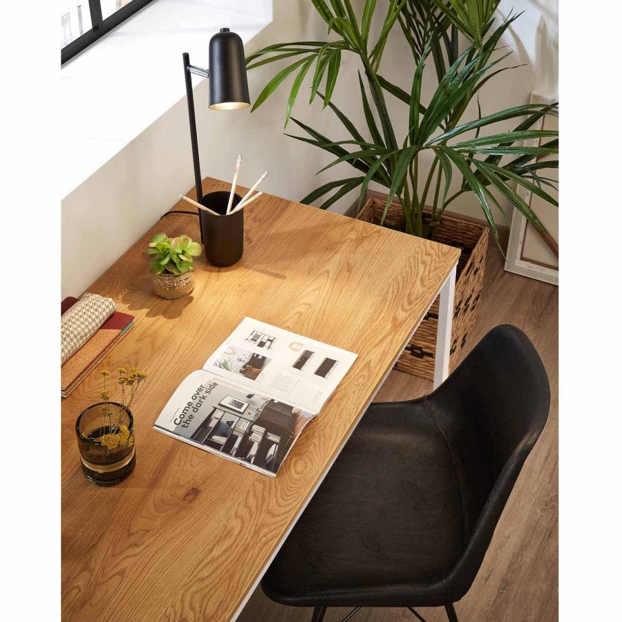 KAVE HOME Lisbet skrivebord - hvit/natur metall/MDF, rektangulr (120x60)