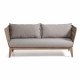 KAVE HOME Bellano 3-seters sofa - naturlig polyester/eukalyptus tre og beige stoff