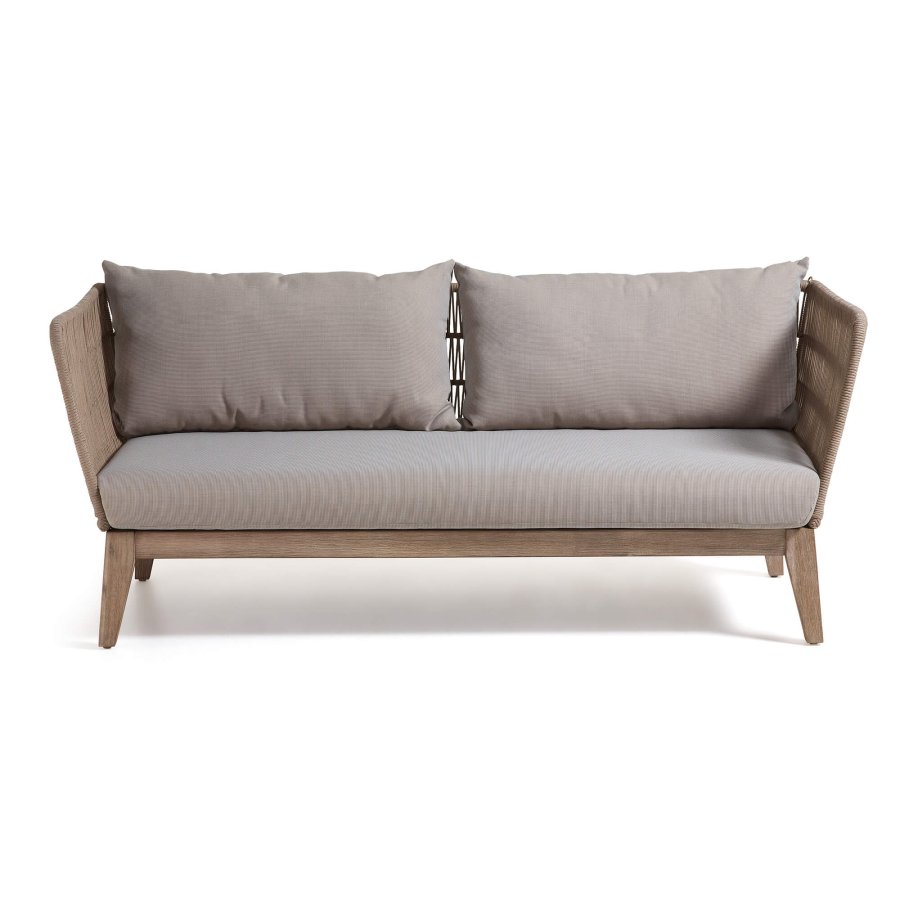 KAVE HOME Bellano 3-seters sofa - naturlig polyester/eukalyptus tre og beige stoff