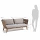 KAVE HOME Bellano 3-seters sofa - naturlig polyester/eukalyptus tre og beige stoff