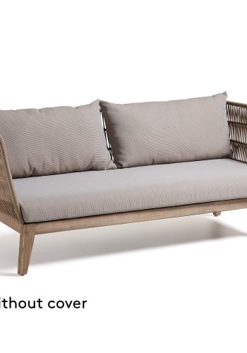 KAVE HOME Bellano 3-seters sofa - naturlig polyester/eukalyptus tre og beige stoff