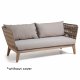 KAVE HOME Bellano 3-seters sofa - naturlig polyester/eukalyptus tre og beige stoff