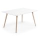 KAVE HOME Eunice spisebord, m. 2 tilleggsplater og pose - hvit MDF og ask (140(220)x90)