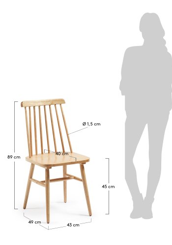 KAVE HOME Kristie spisestol - naturgummitre 