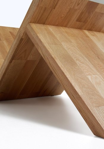 KAVE HOME Waley salongbord, rektangulrt - klart glass og naturlig eik (120x70)