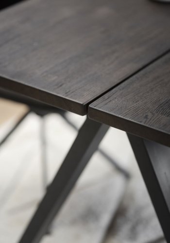 ROWICO Carradale spisebord, m. udtrk - brun eg og sort metal (170x100)