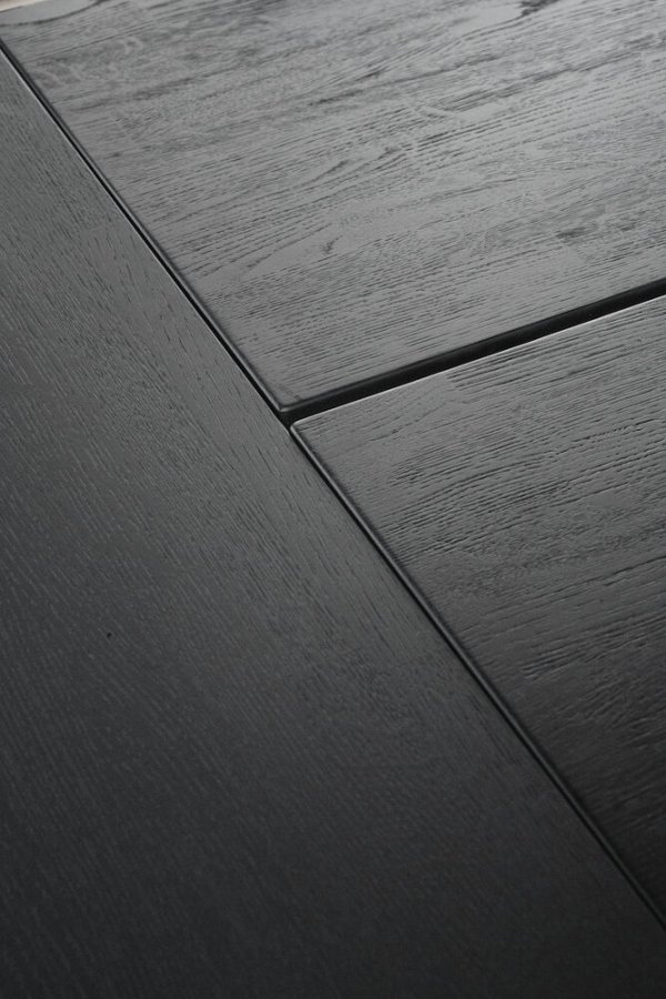 ROWICO Carradale spisebord, m. udtrk - sort eg og sort metal (170x100)