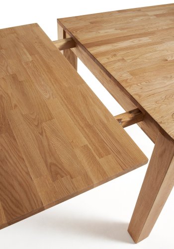 KAVE HOME Isbel spisebord, med tilleggsplater - naturlig eik (180(260)x90)