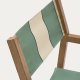 KAVE HOME Vilara grnn og beige stripete utendrs klappstol laget av FSC 100 % heltre akasie