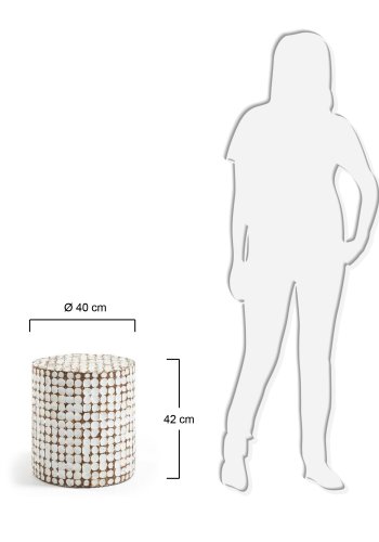 KAVE HOME Necoco sidebord i heltre mangotre og kokosnttskall  40 cm