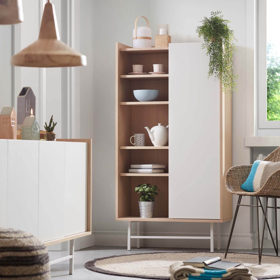 KAVE HOME Charley spisestol - natur/gr rotting/metall, med armlener 