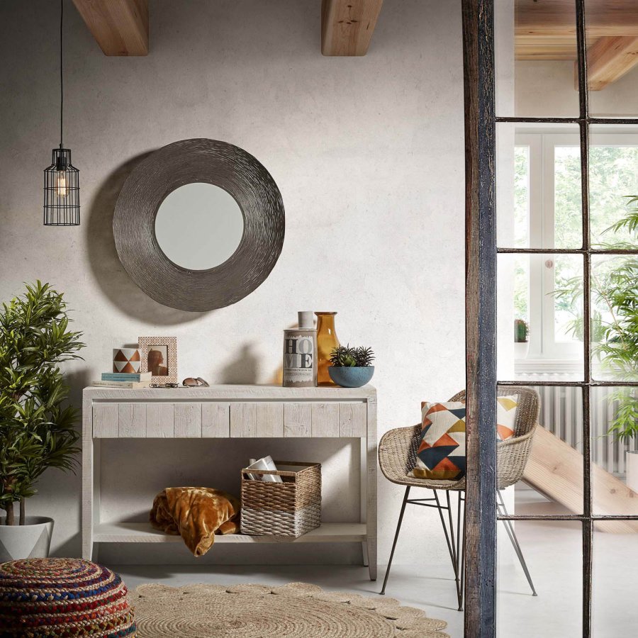 KAVE HOME Charley spisestol - natur/gr rotting/metall, med armlener 