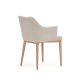 KAVE HOME Croft spisebordsstol, med armlener - beige chenillestoff og naturlig asketre