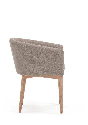 KAVE HOME Harlan brun chenillestol med ben i massiv ask