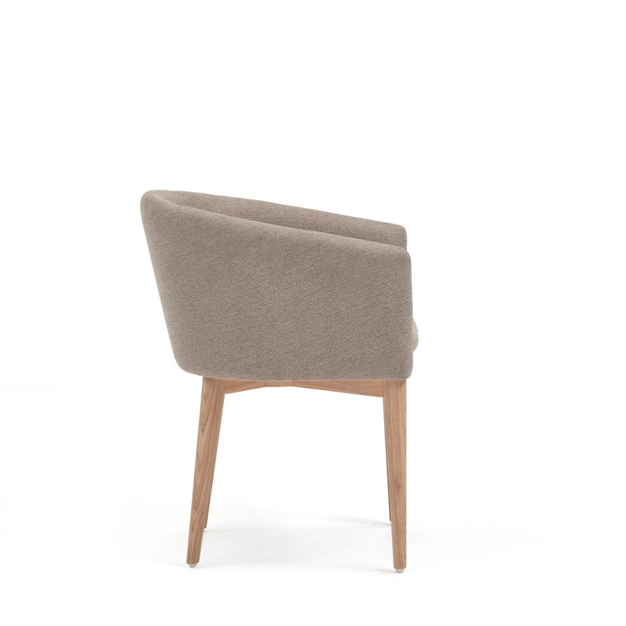 KAVE HOME Harlan brun chenillestol med ben i massiv ask