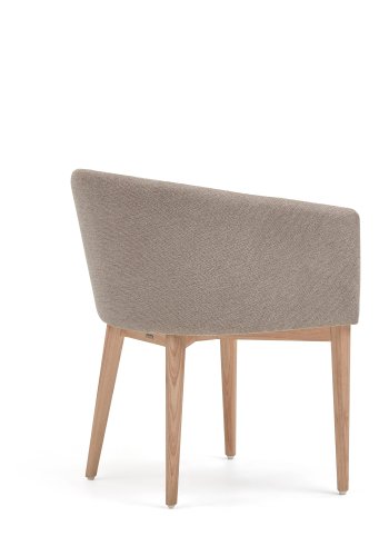 KAVE HOME Harlan brun chenillestol med ben i massiv ask