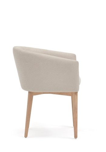 KAVE HOME Harlan beige chenillestol med ben i massiv ask