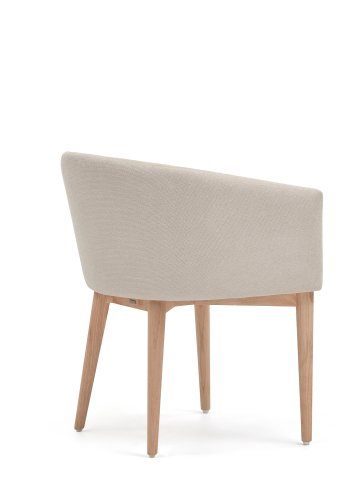 KAVE HOME Harlan beige chenillestol med ben i massiv ask