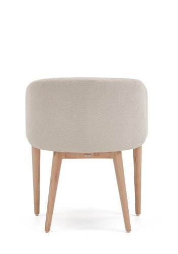KAVE HOME Harlan beige chenillestol med ben i massiv ask
