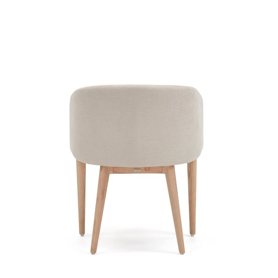 KAVE HOME Harlan beige chenillestol med ben i massiv ask
