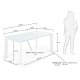 KAVE HOME Axis spisebord, med butterfly bordplate - hvitt glass og hvitt stl (120(180)x80)