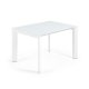 KAVE HOME Axis spisebord, med butterfly bordplate - hvitt glass og hvitt stl (120(180)x80)