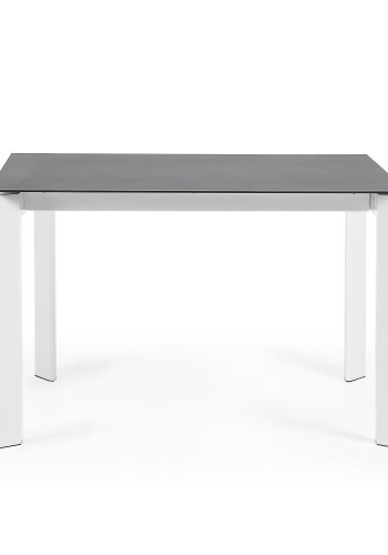 KAVE HOME Axis spisebord, med butterfly bordplate - grtt porselen og hvitt stl (120(180)x80)