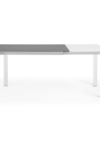 KAVE HOME Axis spisebord, med butterfly bordplate - grtt porselen og hvitt stl (120(180)x80)