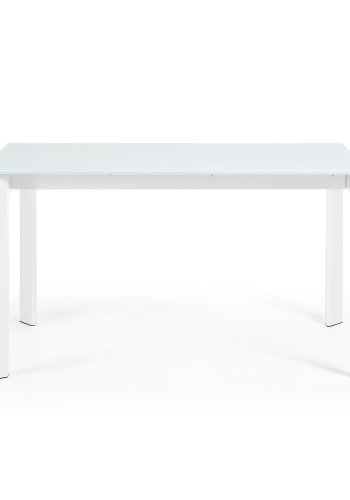 KAVE HOME Axis spisebord, med butterfly bordplate - hvitt glass og hvitt stl (140(200)x90)