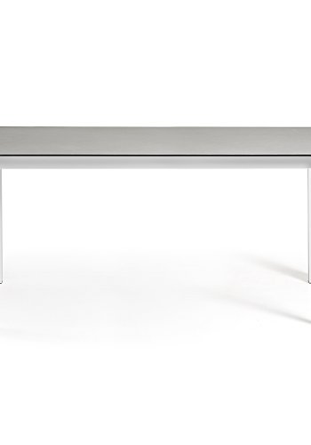 KAVE HOME Axis uttrekkbart porselensbord i Hydra Lead-finish med hvite stlben 140 (200) cm